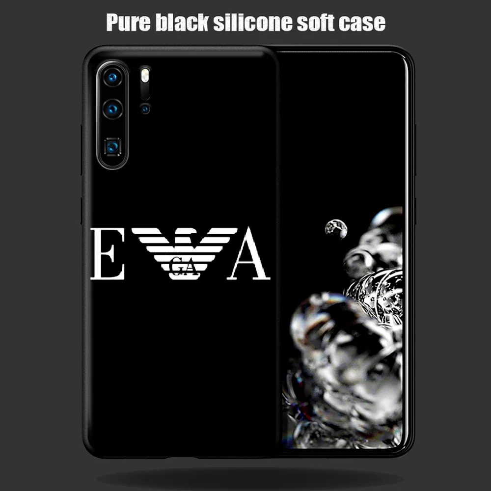 

Giorgioe Italy Luxury Brand Phone Case For Huawei P Mate 10 20 30 40 Pro Lite Smart 2019 2021 black Prime Tpu Waterproof Fashion