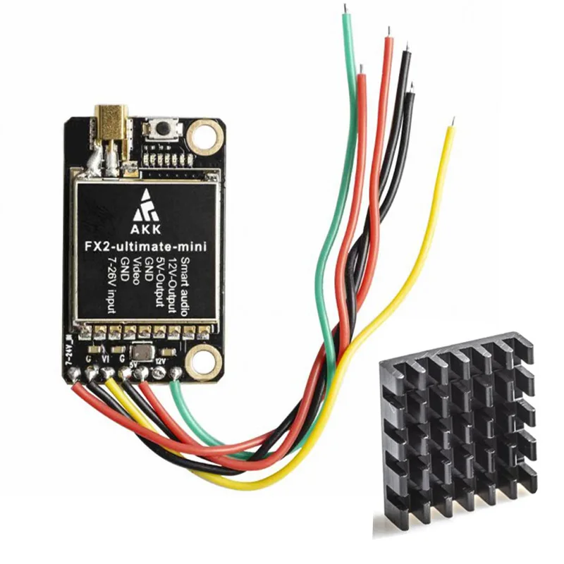 with 1PC Heatsink AKK FX2 Mini International 5,8 GHz 40CH 25 mW/200 mW/600 mW/1000 mW переключаемый передатчик FPV Для беспилотного квадрокоптера с радиатором - Цвет: with 1PC Heatsink