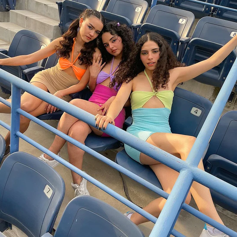 

Summer Women's Sleeveless Spaghetti Sundresses Slim Elastic Patchwork Sexy Mini Dress Ladies Party Club Bodycon Dresses New 2021