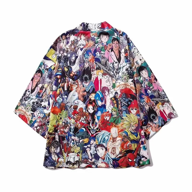 Самурайский кран японское кимоно Haori мужской женский кардиган китайский дракон Традиционная японская одежда азиатская одежда