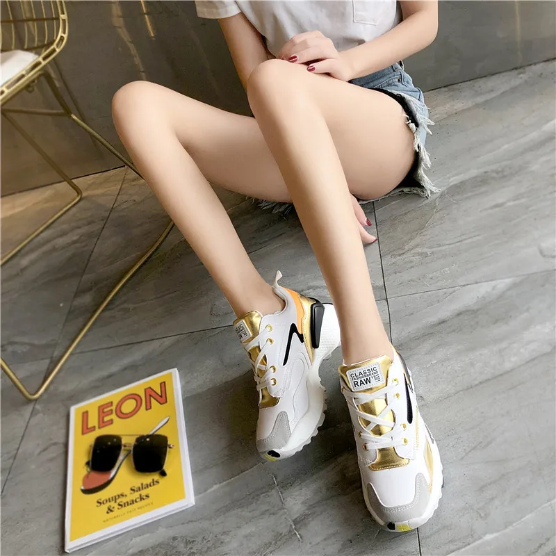Female Vulcanized Shoes Women Spring Breathable Round Head Sports Shoes Woman Mesh Running Shoes Ladies Casual Sneakers New