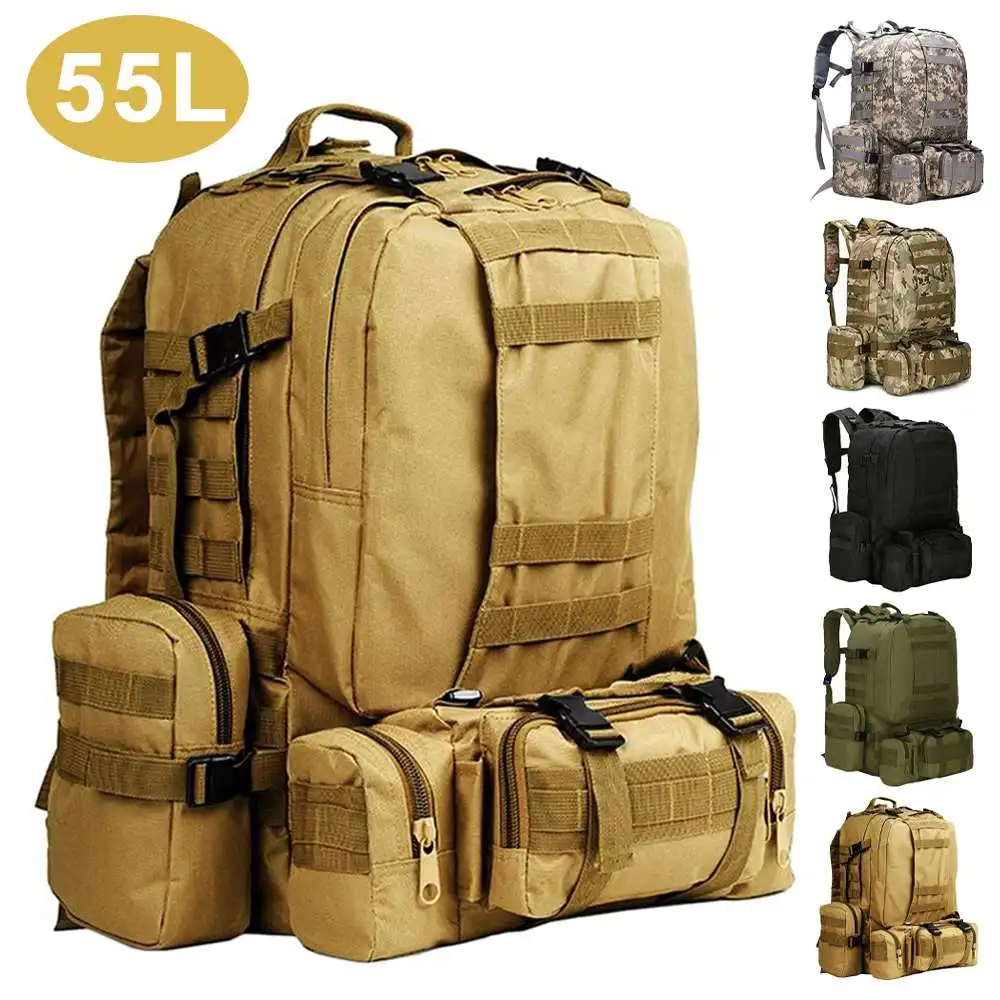 

Вместительные мужские армейские тактические рюкзаки объемом 50 л, военные штурмовые сумки, уличная сумка 3P EDC Molle для треккинга, кемпинга, охо...