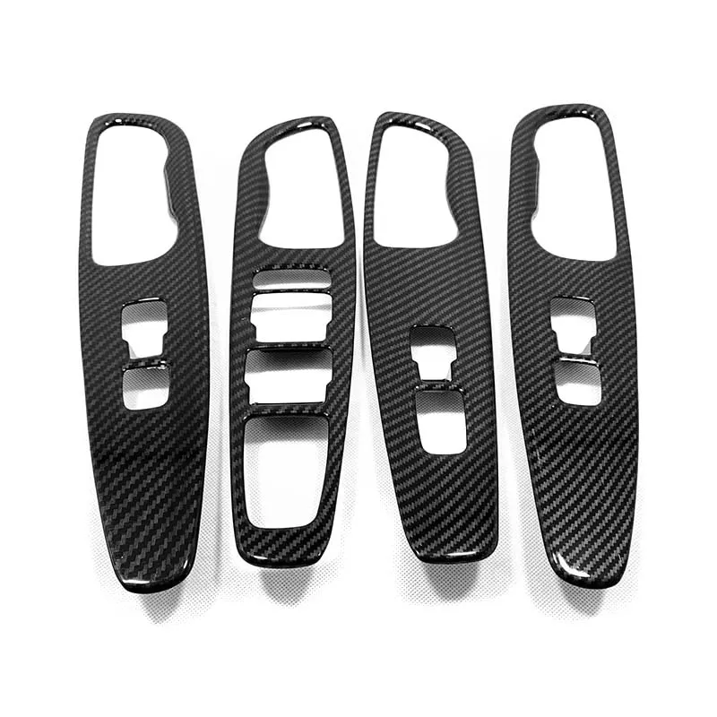

For LHD 2019 2020 Hyundai Santa Fe Accessories ABS Window Control Panel Glass Lift Switch Cover Protector Sticker Car Styling
