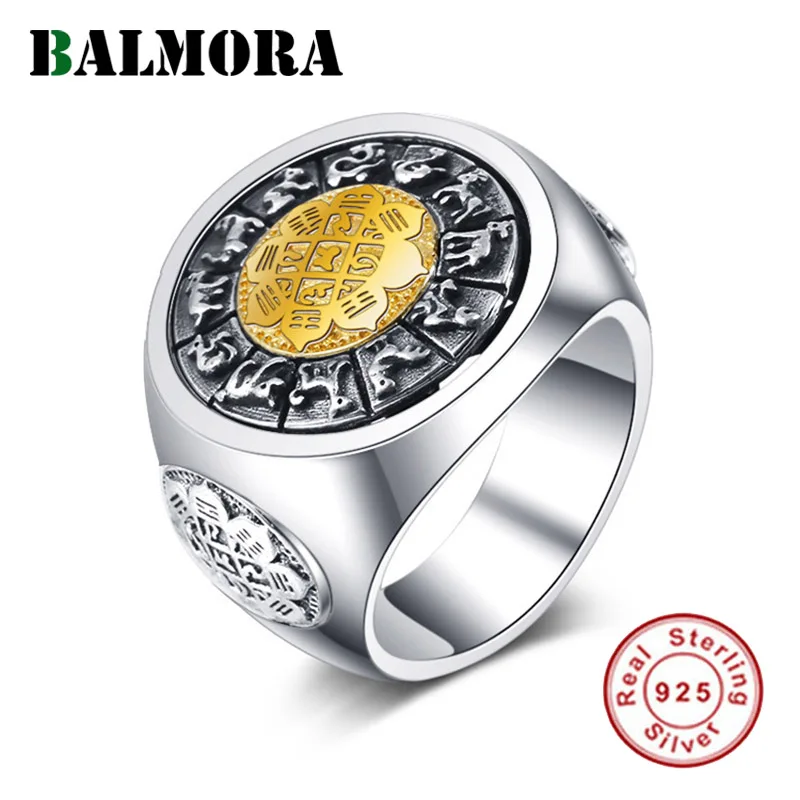 BALMORA, 925 пробы, серебряные вращающиеся кольца для мужчин и женщин, подарок для влюбленных, винтажное уникальное кольцо, ювелирные изделия из стерлингового серебра Anillos