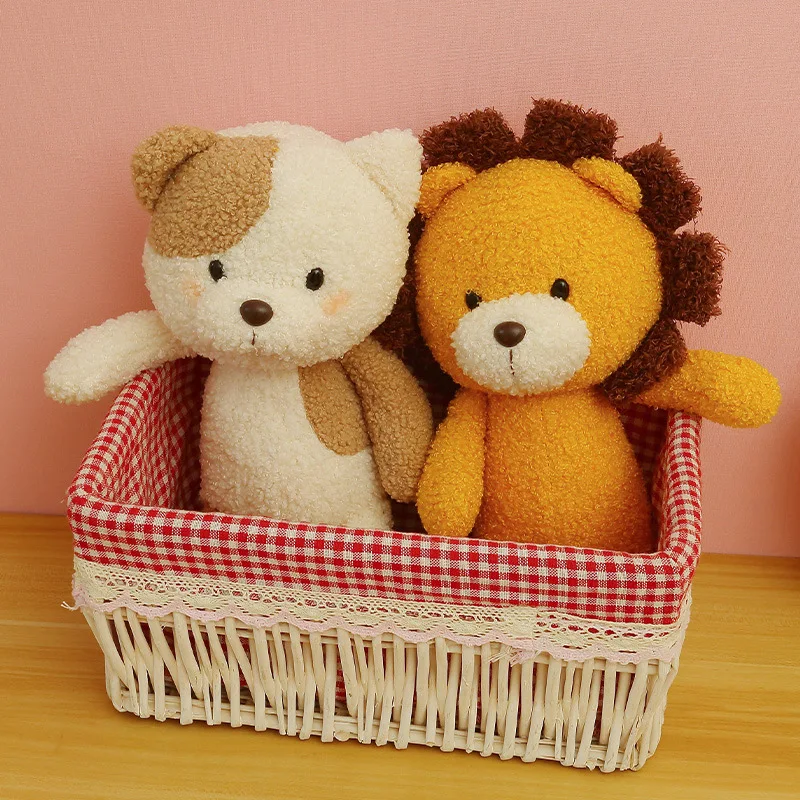 

4 Sweet Plush Dolls Soft Stuffed Lion Elephant Toys For Kids Christmas Gifts