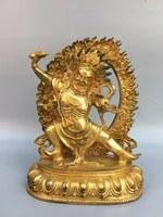 9chinese folk collection old bronze gilt vajra bodhisattva back light enshrine the buddha ornaments town house exorcism