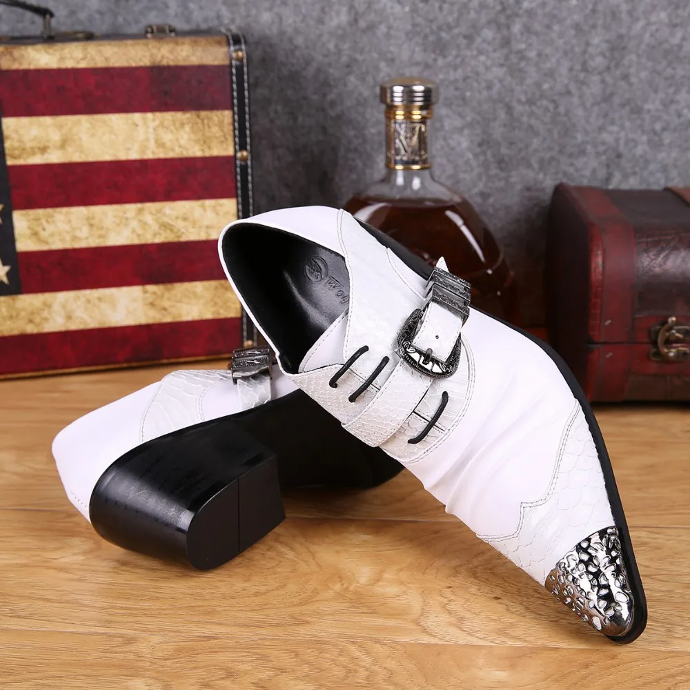 Мужские туфли-броги с острым носком из натуральной кожи | Обувь