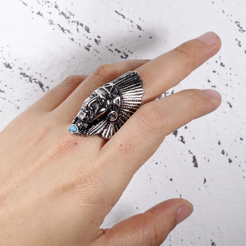 Модное винтажное мужское кольцо с одинаковой Rune Винтажное из нержавеющей стали