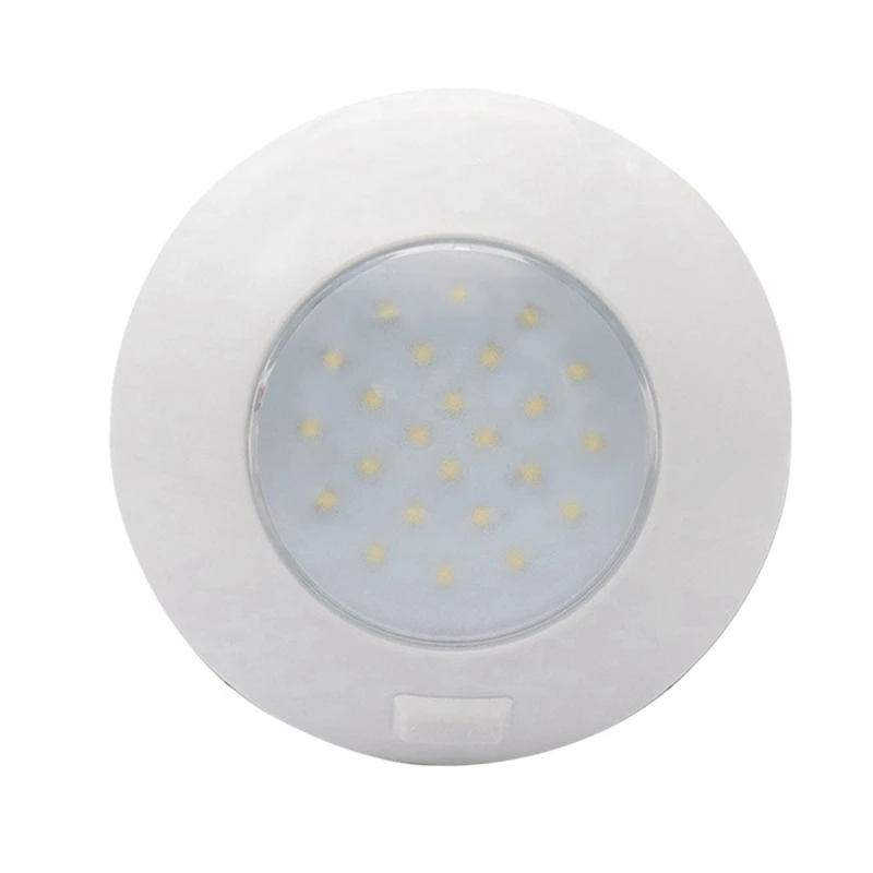 

Новый светодиодный кабины e потолочный светильник 5,6 дюймовый круглый шкаф лампа 12-28 в Подсветка салона светильник ing для RV Кемпер трейлер дл...