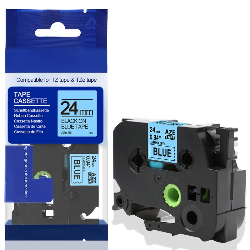Black on Blue Labelife 1 шт. многоцветный 24 мм черный на белом tze251 TZ251 TZe-251 TZe251 совместим с Brother p touch label tape p-touch 7600 - Цвет: Black on Blue