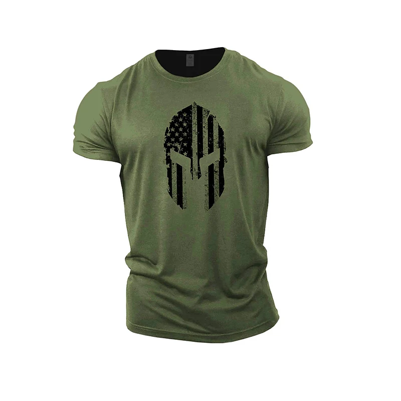 

Camiseta estampada de tela de polister 3D para hombre Camiseta deportiva de fitness con cuello redondo Primavera / Verano Moda