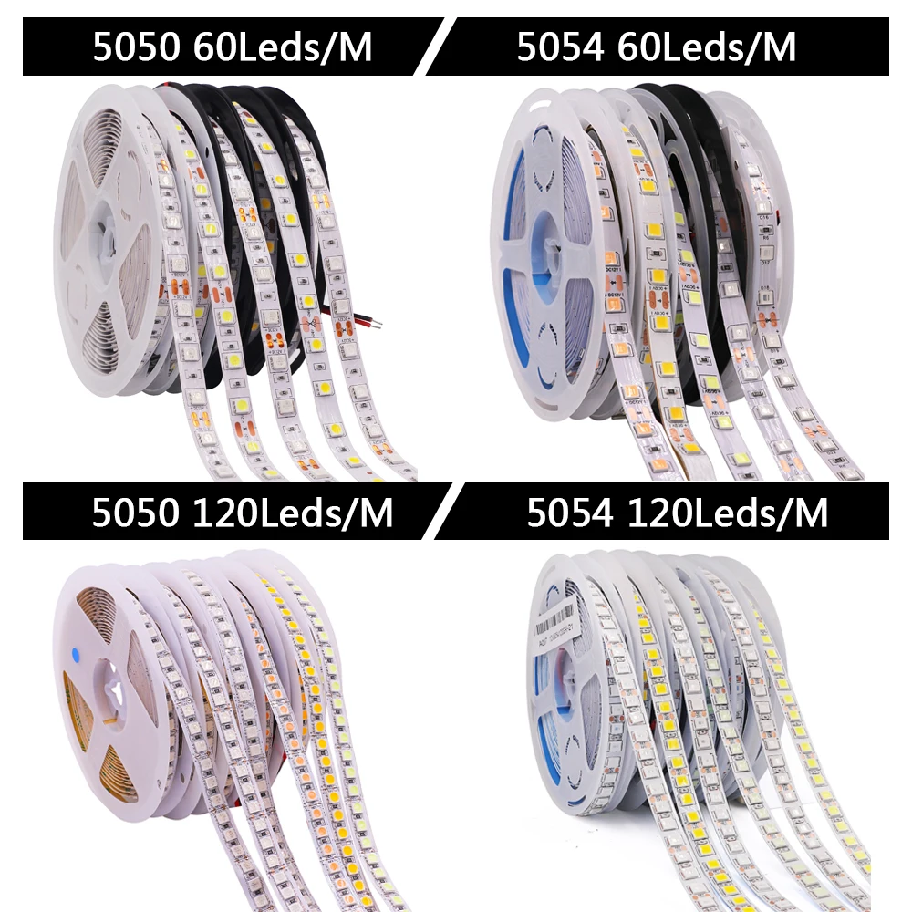 

Лента Светодиодная гибкая Водонепроницаемая SMD 5050 2835, 12 В постоянного тока, 5 м