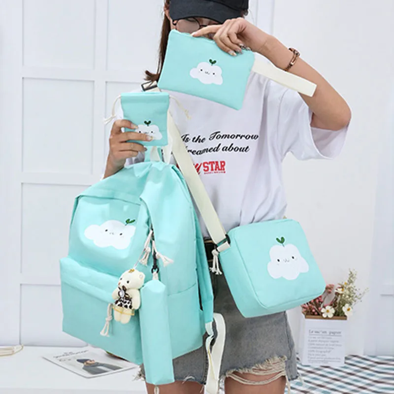Новый модный нейлоновый рюкзак с милым облачным принтом школьные ранцы для