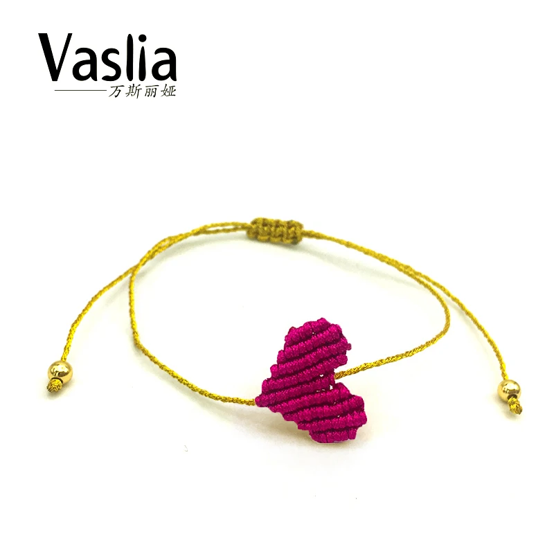 

VISALIA heart shaped love lucky rainbow braided bracelet simple trendy ladies thread handmade jewelry best gift summer charm new