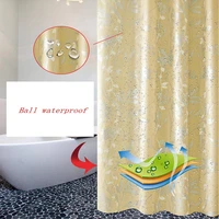 high end waterproof mildew proof printing light yellow peva thickened shower curtain custom made bathroom curtain