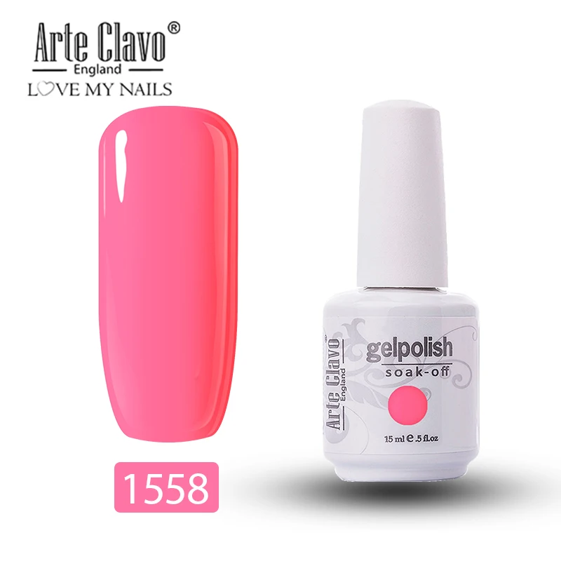 1558 Arte Clavo 15 мл 244 Цвет УФ-гель для ногтей База Светодиодный Гель-лак для ногтей Гибридный впитывающий лак для ногтей Краска Гель-лак Gellack - Цвет: 1558