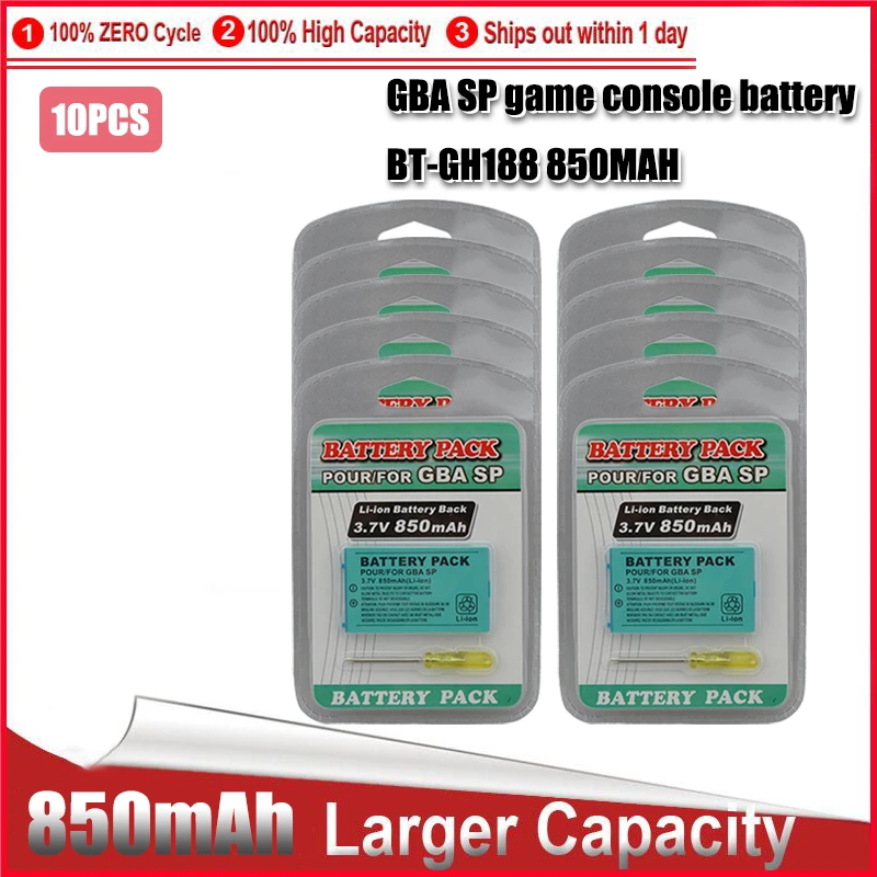 10 шт. 850 мА · ч батарея для nansud GBA SP GameBoy Advance 3 7 в литий ионная литиевая