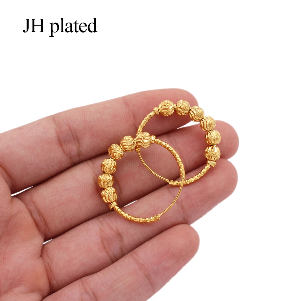 

Earrings Luxury 24K gold hoops pircing earrings jewelry ear rings for women round hoop earrings african bridal party earings