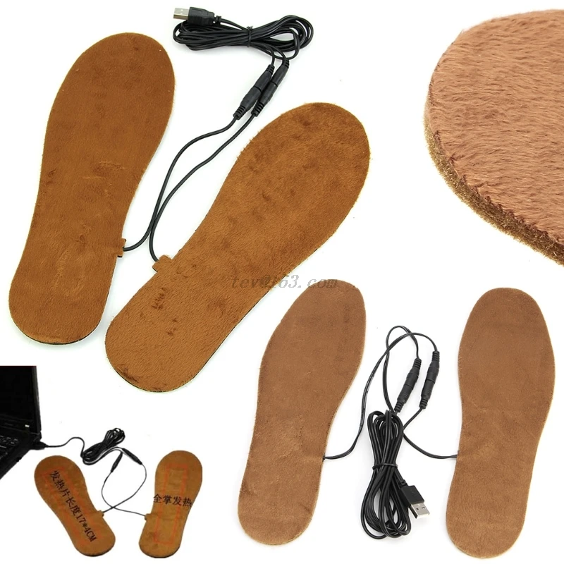 

USB Electric Powered Heated Winter Insoles For Shoes Boots Keep Feet Warm