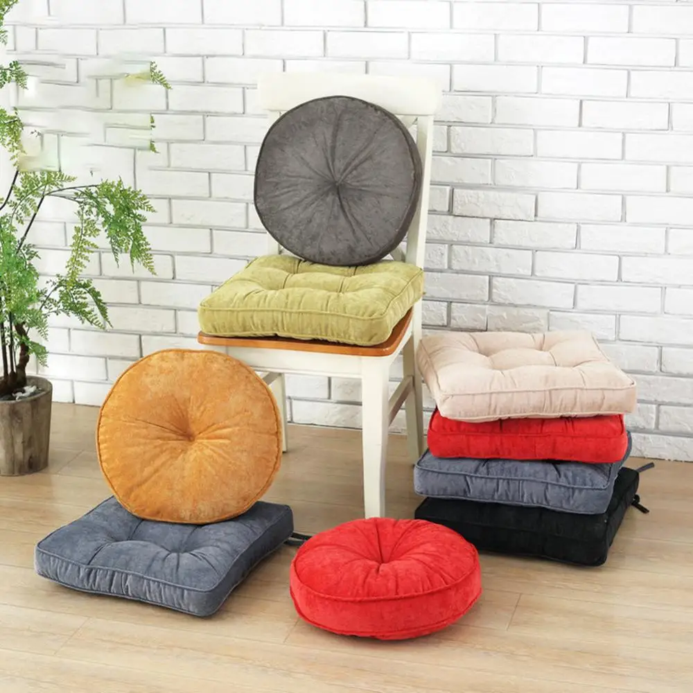EHOMEBUY круглая Подушечка для стула, простая Подушка для домашнего стула, подушка для сидения, мягкий напольный коврик, сплошной цвет, футон, коврик, офисные подушки, 2 размера