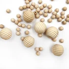 Бусины из дерева, круглые свободные бусины проставки, экологически чистые, натурального цвета, спиральные, резьба по дереву, для изготовления ювелирных изделий, браслетов, аксессуаров для рукоделия