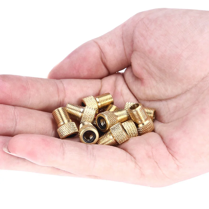 10Pcs/Lot Bicycle Valve Adapter Pump Tire Convert Presta To Schrader Copper Bike Air Adaptor Accessorie | Спорт и развлечения