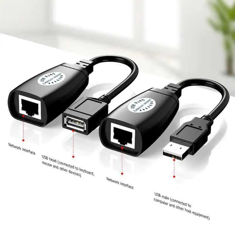 USB к RJ45 Удлинительный кабель ABS Ethernet разъем сетевой адаптер 50 м усилитель сигнала