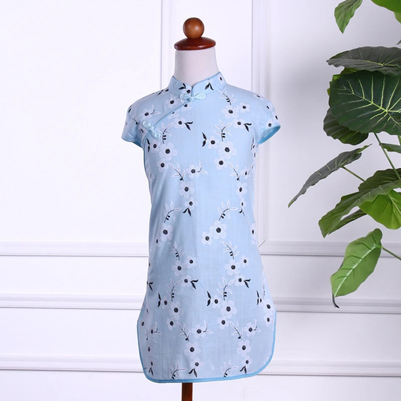 Одежда для маленьких девочек юбка Чонсам принцессы летнее китайское платье