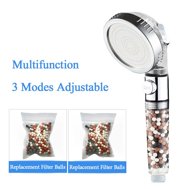 

Сменный фильтр спа душ 3 режима регулируемый Душ высокого давления Турмалин водосберегающий переключатель кнопка душ