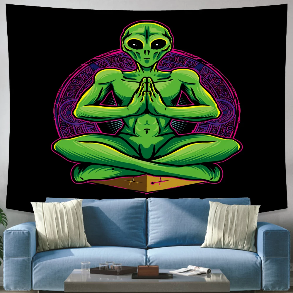 Психоделический гобелен Инопланетянин богемное произведение колдун с принтом