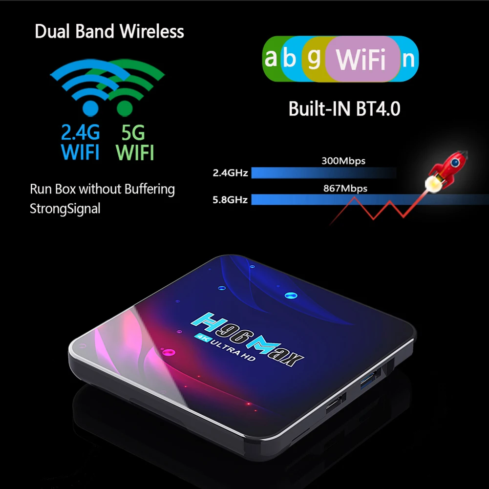 

H96 max Android 11 Smart TV Box 4K Hd Youtube Google Play 5G Wifi Bluetooth Receiver Media Player HDR USB3.0 4G 32Gb 64Gb Tv Box