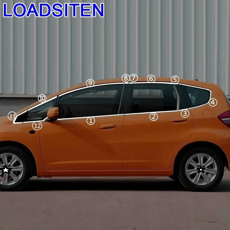 Car Chromium Auto Modified Automobile Window Body Exterior Trim Accessory Sticker Strip Decoration 08 09 10 11 FOR Honda Fit | Автомобили