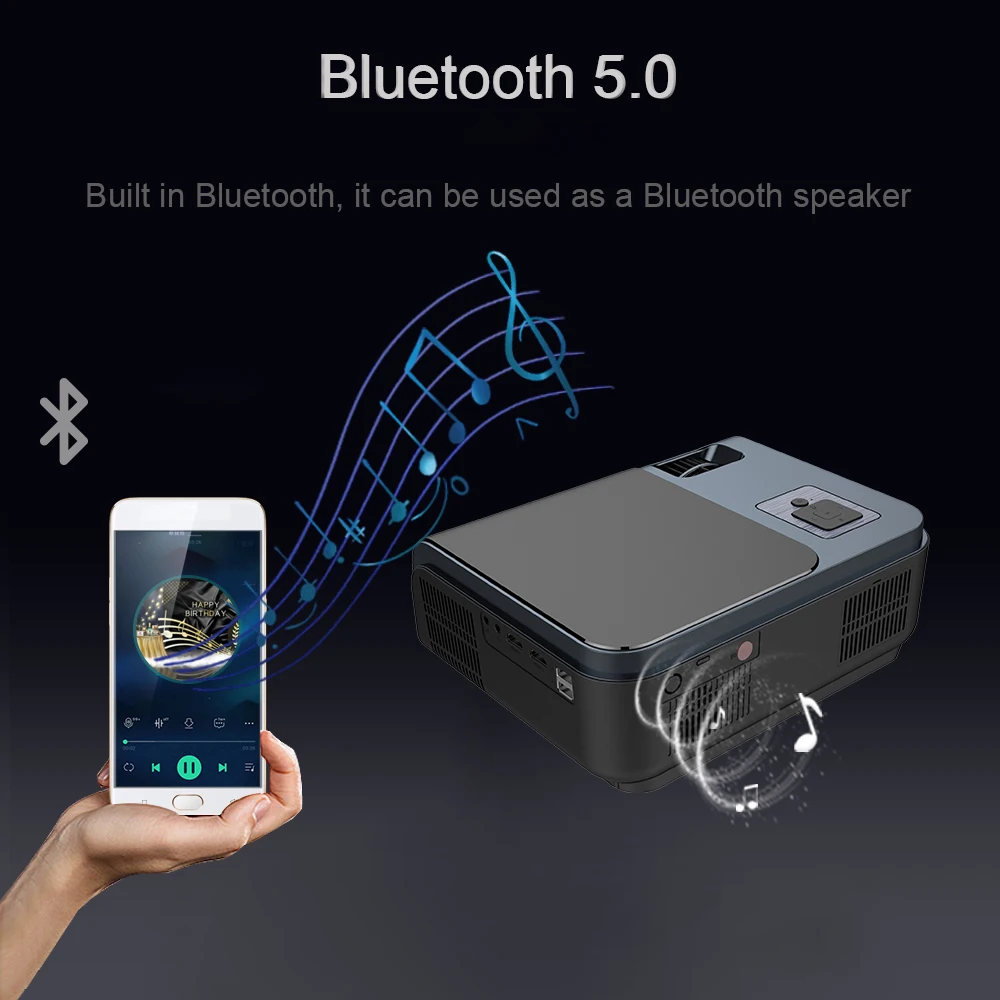 Видео проектор Everycom R15 Native 1080P 5G Wifi опционально Full HD 6800 люмен FHD Bluetooth Keystone Movie Beamer