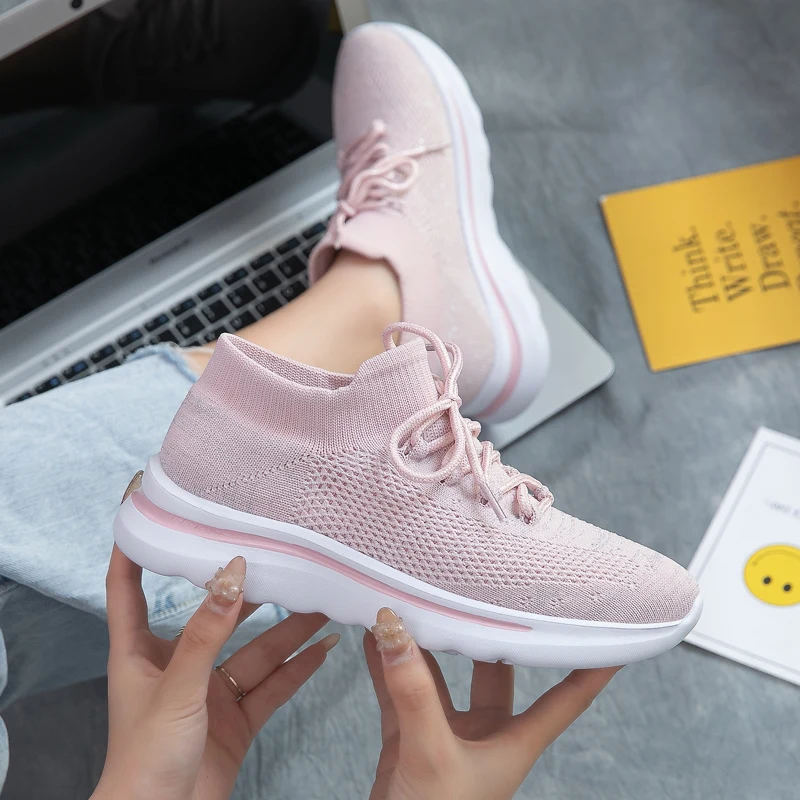 

Sneakers Women Shoes Flats Casual Ladies Shoes Woman Lace-Up Mesh Light Breathable Female zapatillas de deporte para mujer