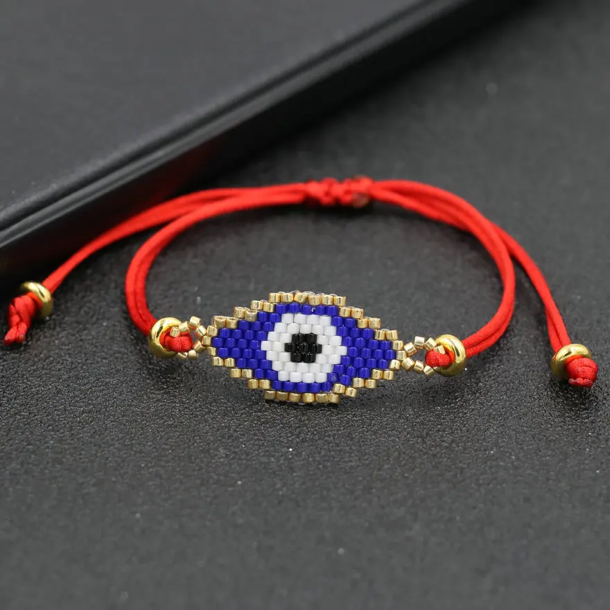 Минимализм ручной работы с клипсами Дурной глаз бусины браслет для мужчин и