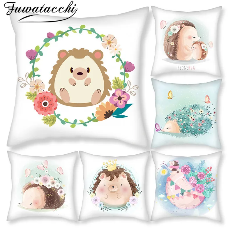 Чехол для подушки Fuwatacchi с рисунком ежа чехол изображением животных наволочка