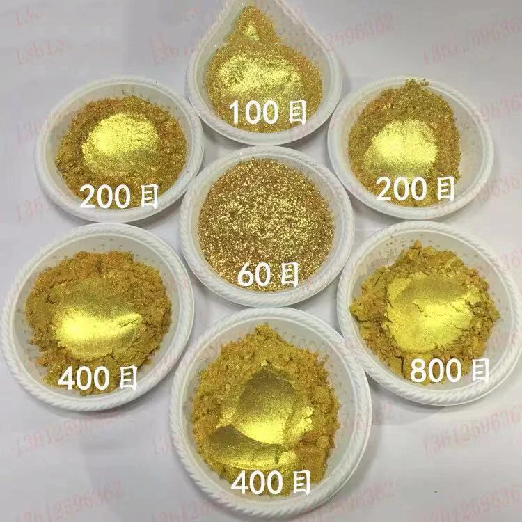 Золотой жемчужный пигментный слюдяной порошок краска для художественных ремесел автомобильные косметические тени керамическое порошковое покрытие эпоксидный пигмент