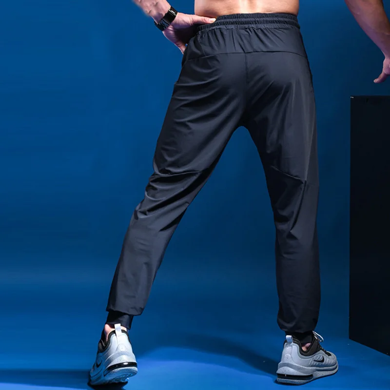 Спортивные штаны для бега, Мужские дышащие тренировочные спортивные штаны для фитнеса, баскетбола, штаны для тенниса спортивного зала, элас...