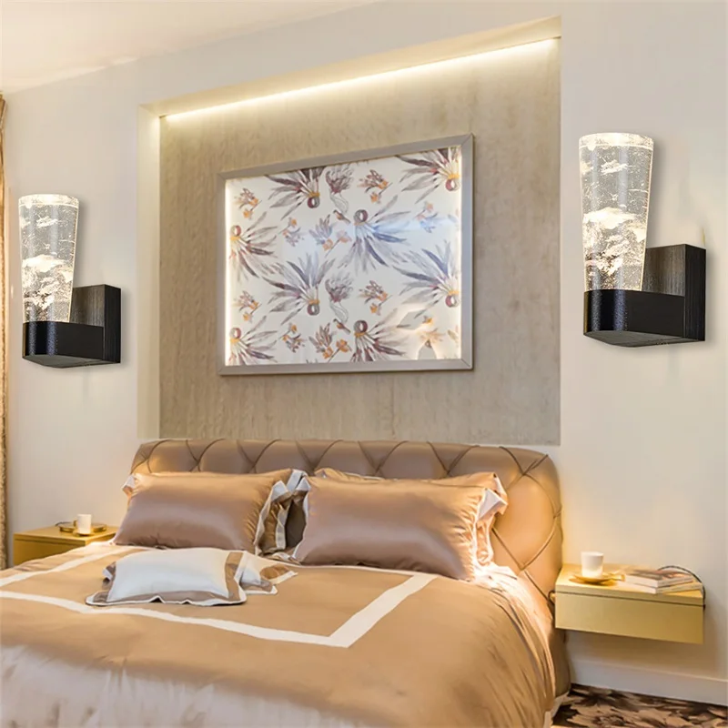 Хрустальные Настенные светильники AOSONG черные Алюминиевые Современные комнатные