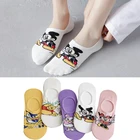Носки женские в Корейском стиле, хлопковые короткие носки-невидимки с мультяшными животными, медведем, мышью, 5 пар, размер 35-40, носки с белкой