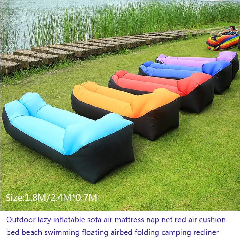 Outdoor lazy inflatable sofa air mattress nap net red cushion bed beach swimming floating airbed folding camping recliner | Мебель
