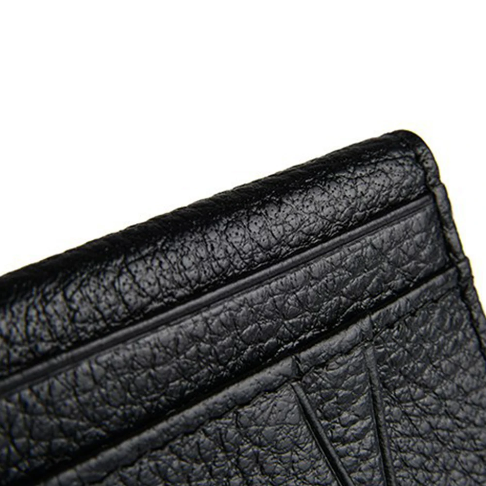 

Unisex Card Bag Fashionable Solid Color Fold Card Bag Durable PU Leather ID Holder Bank Card Driver's License Wear-resistant