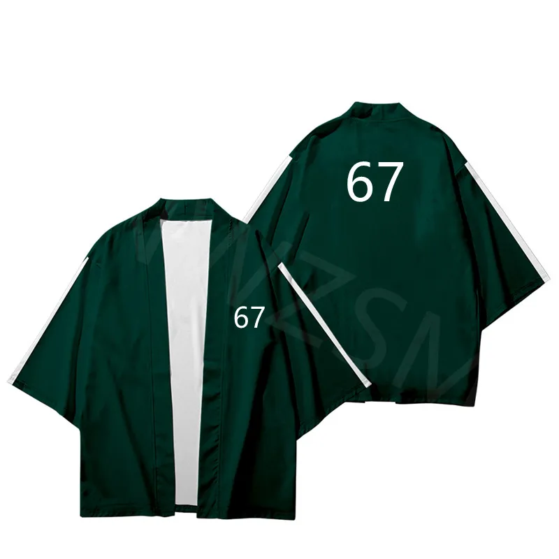 

Корейский телеплей игра кальмар Косплей Li Zhengjae персонаж 456 накидка кальмар игра Мужчины Женщины топы с коротким рукавом повседневные летни...