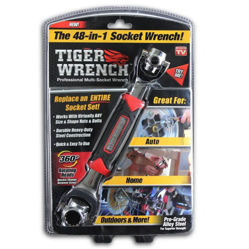 With packaging Универсальный гаечный ключ Tiger 48in 1 с поворотом на 360 градусов, универсальный гаечный ключ TP-084 - Цвет: With packaging