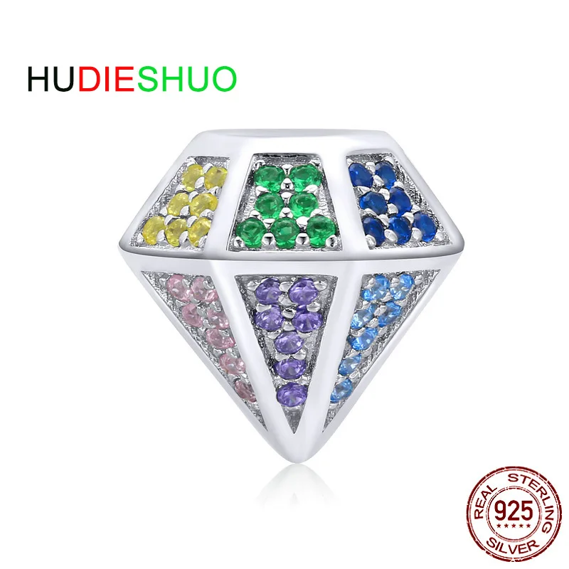 Diy ювелирные аксессуары S925 стерлингового серебра бусины Радуга Камень Мода