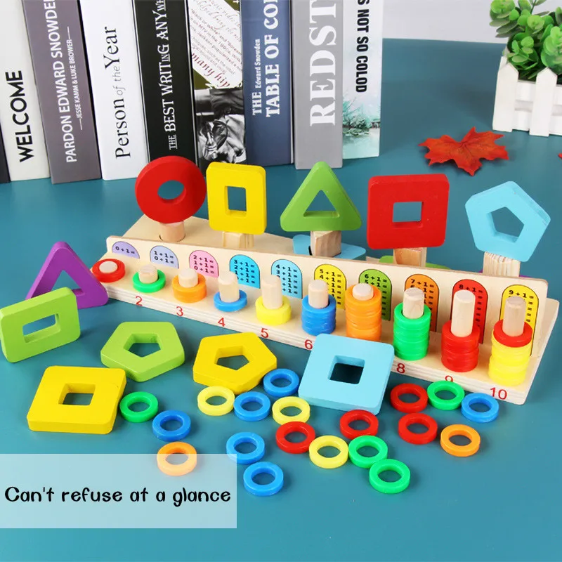 Деревянные пончики Цифровая форма сопряжение Когнитивное раннее образование