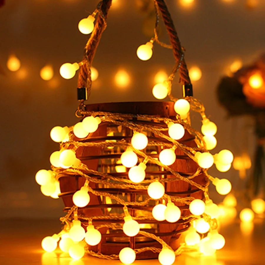 

3/6/10M LED String Light Battery Operated 80 LEDs Globe Fairy String Lights For Bedroom Christmas Wedding Party Garland Lights