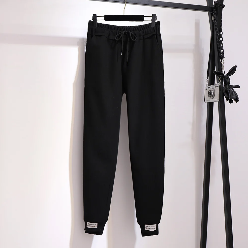 Новые осенне-зимние женские спортивные брюки большие повседневные свободные