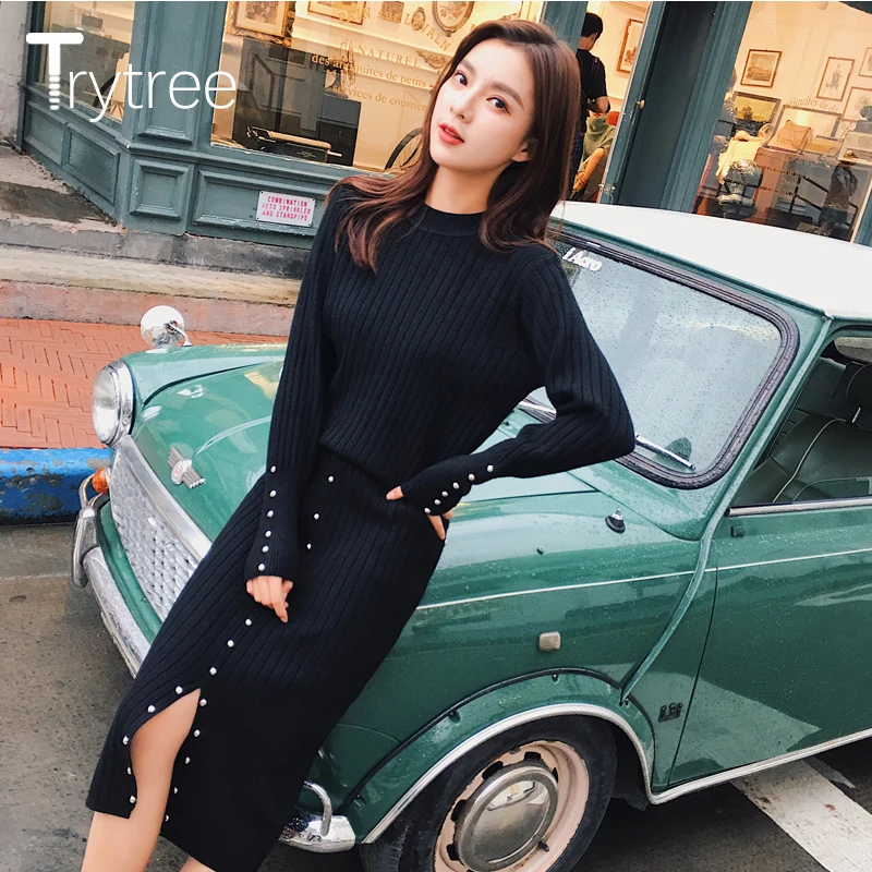 Trytree/осенне зимний комплект из двух предметов вязаный Повседневный пуловер с