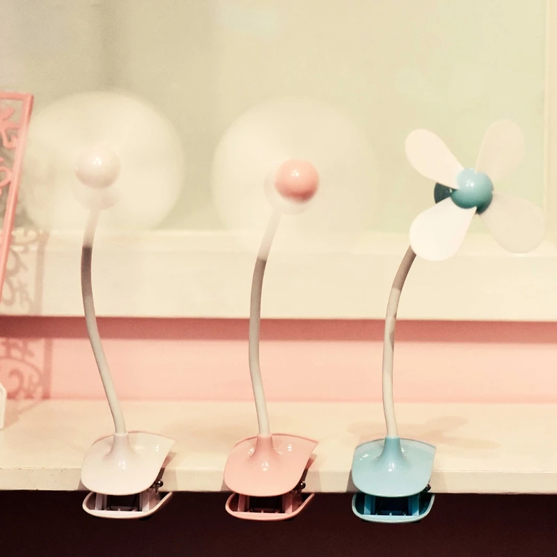 

Mini Portable USB Rechargeable Touch Swith Electric Fan Desk Clip Air Cooler New